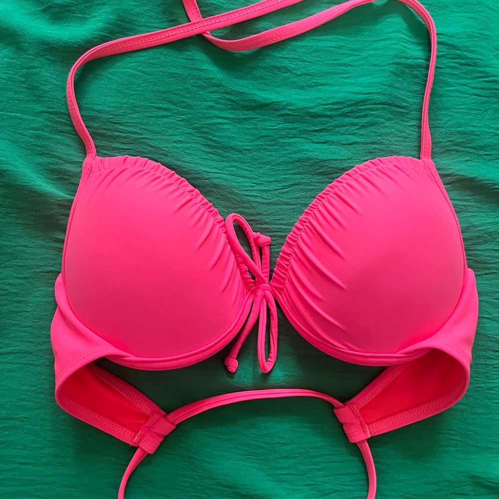 California Waves Neon Pink Bikini Top